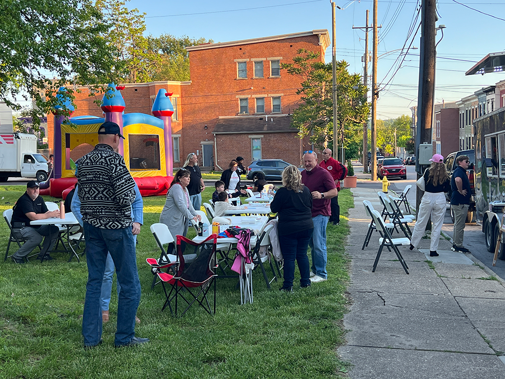 Cory Bowman block party outside