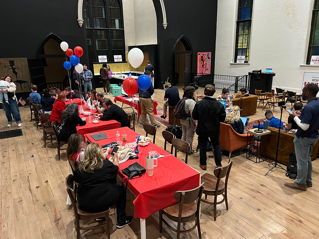 Cory Bowman's indoor watch party
