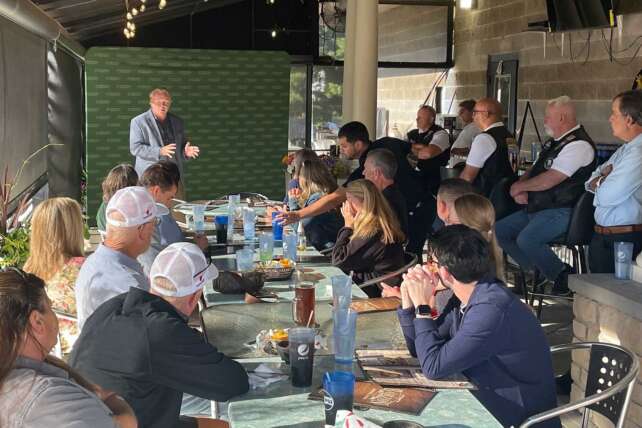 Congressman Warren Davidson thanked by Trenton community at El Barzon event for supporting permanent tax relief.
