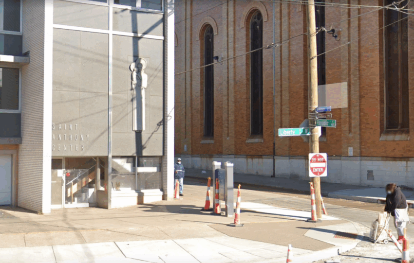 Exterior of the St. Anthony Center on Republic Street in Over-the-Rhine, the new location for the winter daytime shelter.