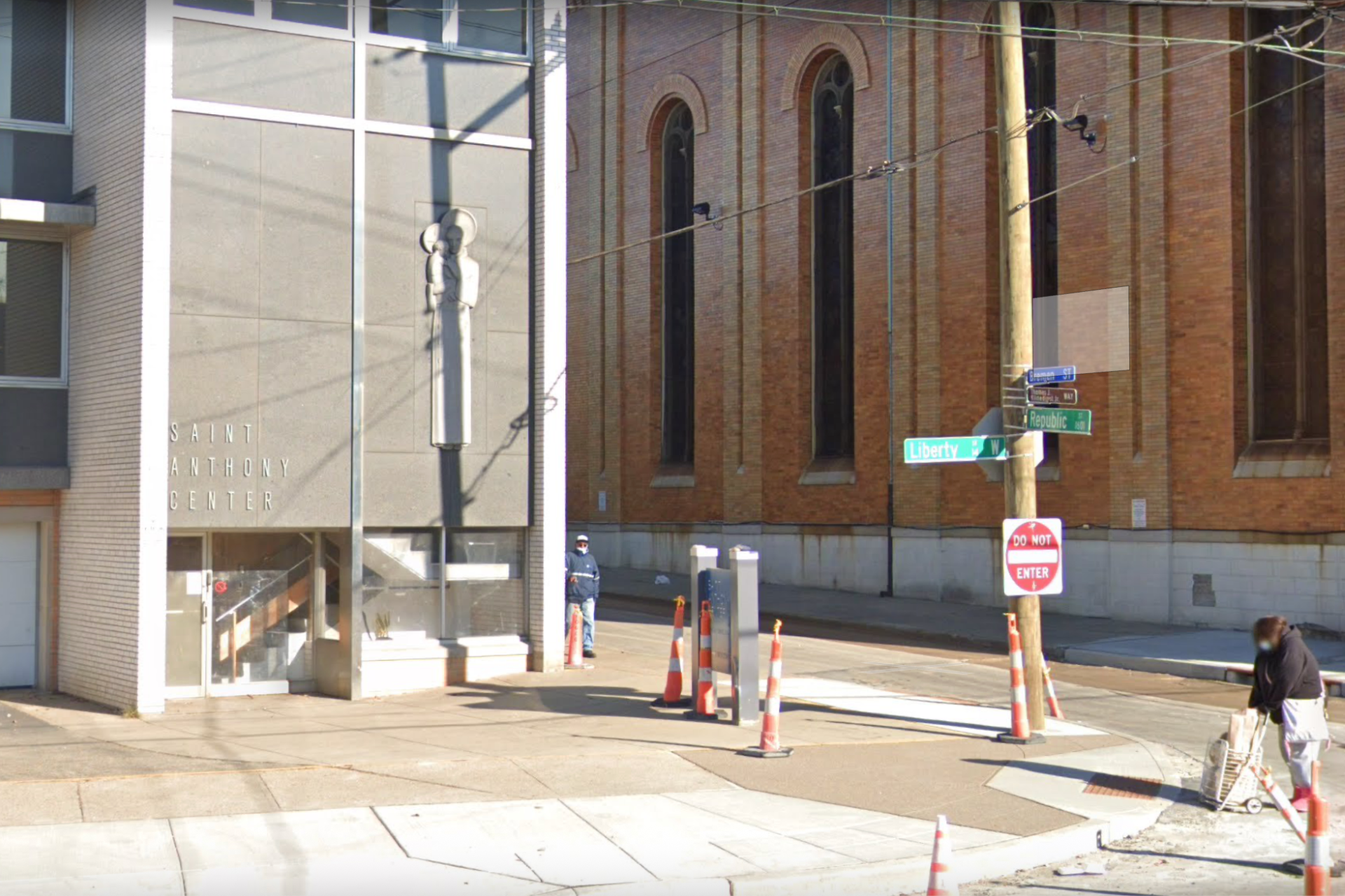 Exterior of the St. Anthony Center on Republic Street in Over-the-Rhine, the new location for the winter daytime shelter.
