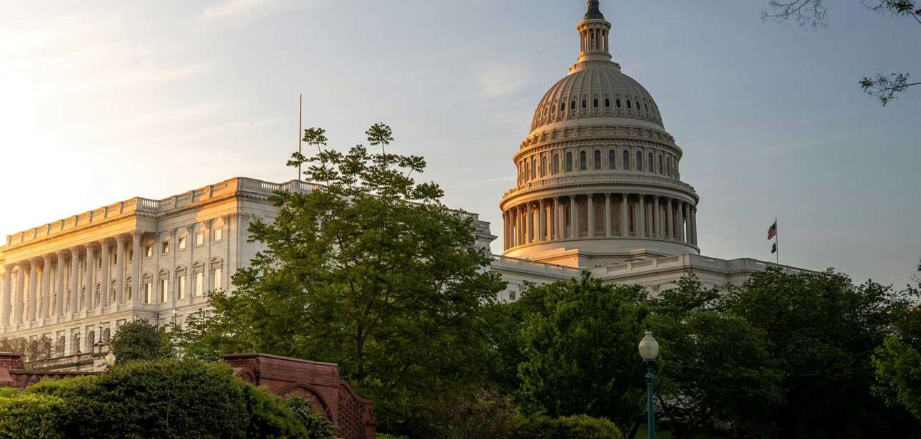 U.S. Capitol building at sunset as lawmakers move to reopen government after historic shutdown