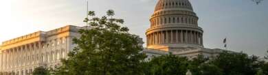 U.S. Capitol building at sunset as lawmakers move to reopen government after historic shutdown