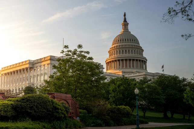 U.S. Capitol building at sunset as lawmakers move to reopen government after historic shutdown