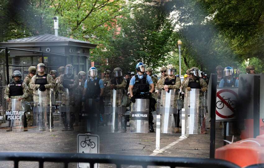 National Guard troops respond after the D.C. shooting in downtown Washington during a public safety deployment