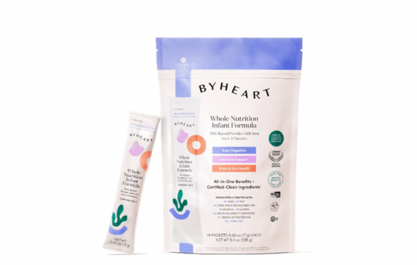 Bag and single-serve stick of ByHeart Whole Nutrition Infant Formula subject to FDA recall