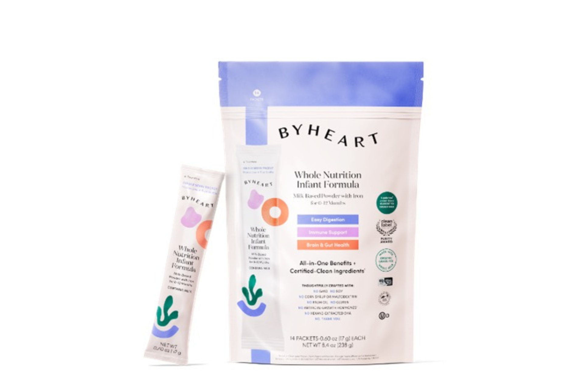 Bag and single-serve stick of ByHeart Whole Nutrition Infant Formula subject to FDA recall
