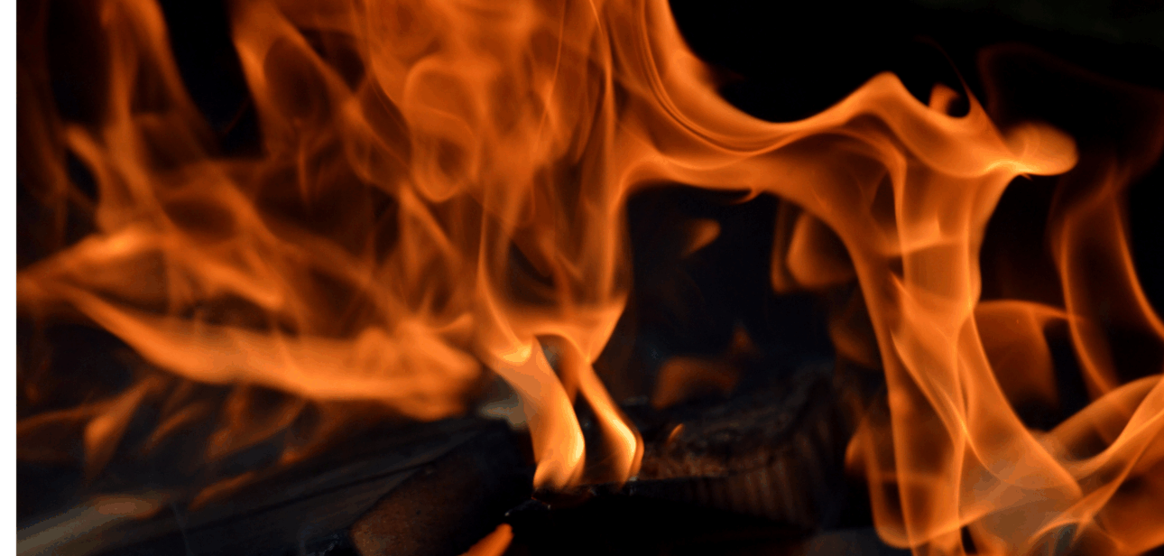 Intense flames representing the house fire from West Price Hill on Kellywood Avenue