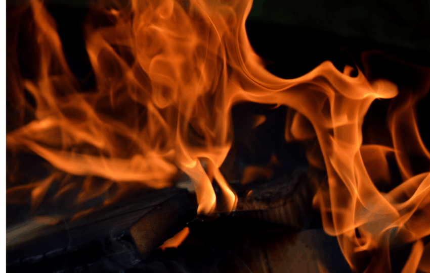 Intense flames representing the house fire from West Price Hill on Kellywood Avenue