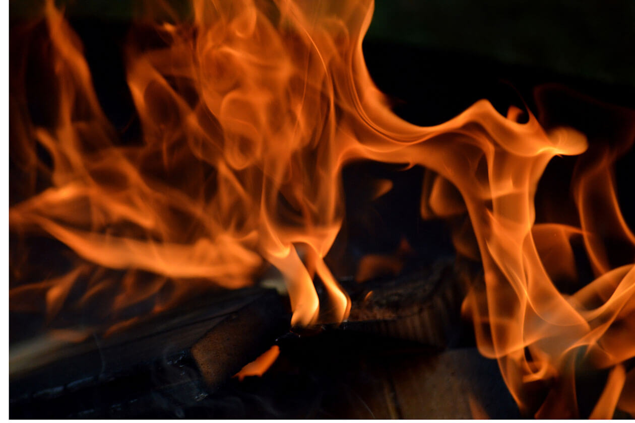 Intense flames representing the house fire from West Price Hill on Kellywood Avenue
