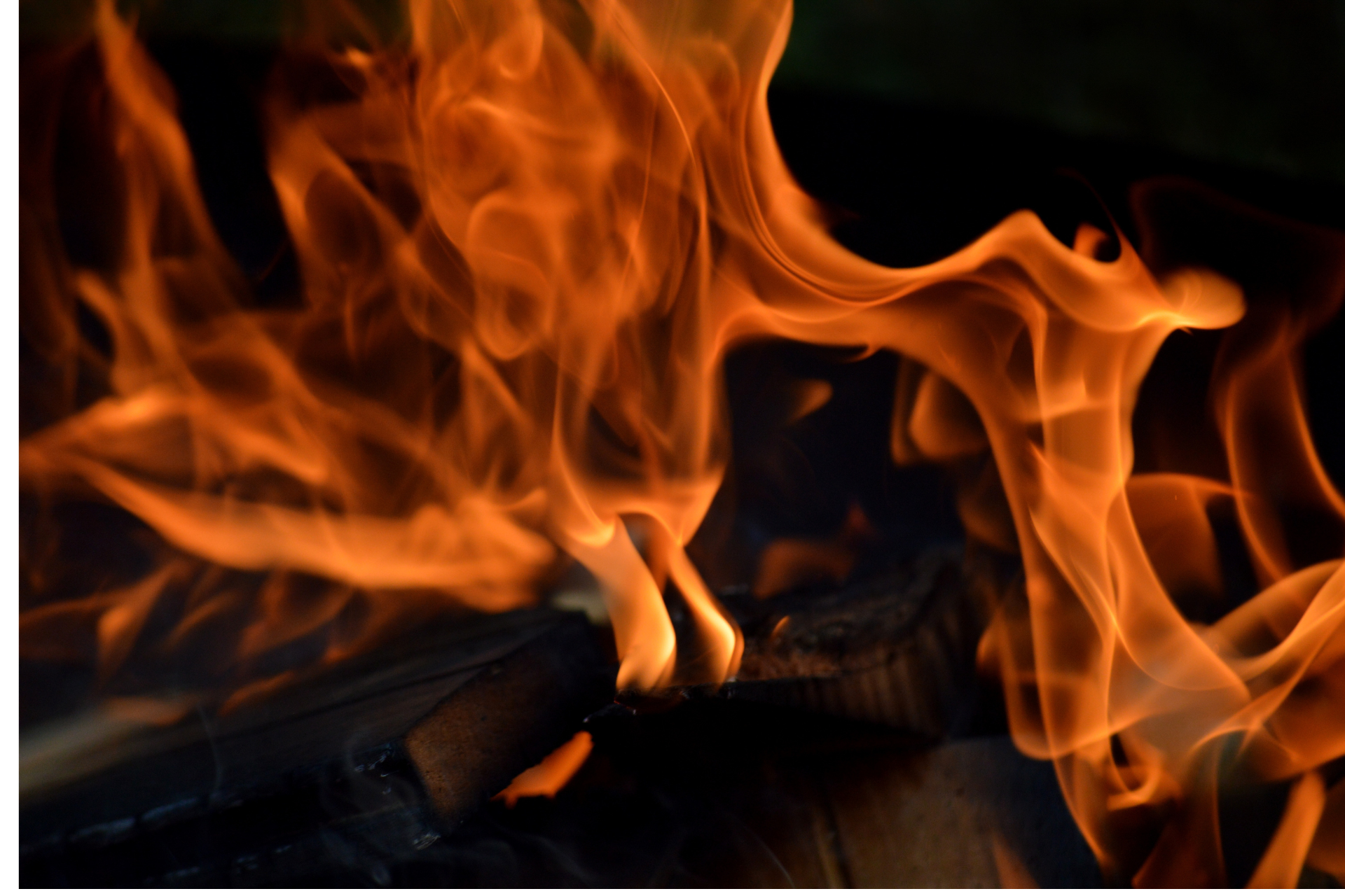 Intense flames representing the house fire from West Price Hill on Kellywood Avenue