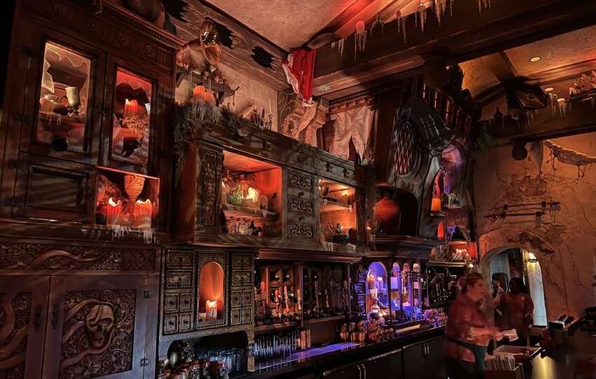 Interior of Beak & Barrel pirate bar at Magic Kingdom