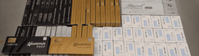Assorted boxes of misbranded prescription drugs and contact lenses after authorities intercepted them at Cincinnati/Northern Kentucky International Airport.