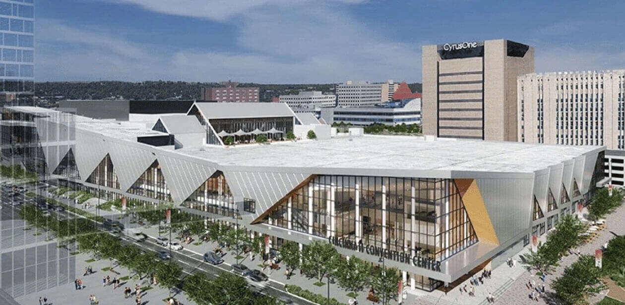 Rendering of the Duke Energy Convention Center in Cincinnati, host of GrindingHub Americas 2027.