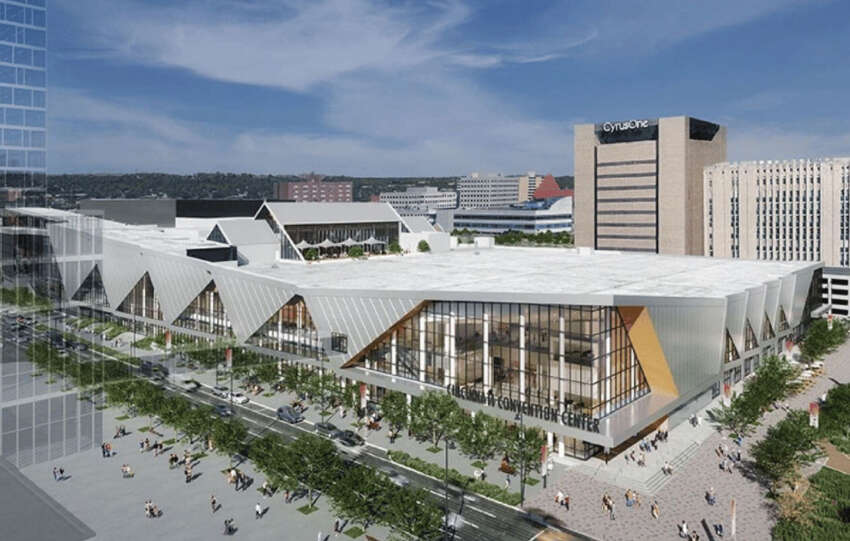 Rendering of the Duke Energy Convention Center in Cincinnati, host of GrindingHub Americas 2027.
