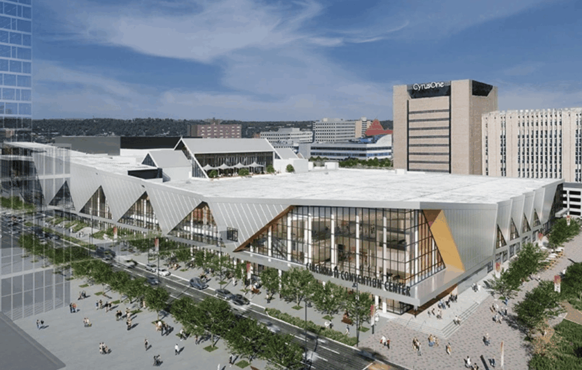 Rendering of the Duke Energy Convention Center in Cincinnati, host of GrindingHub Americas 2027.