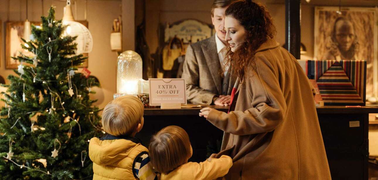 Returning holiday gifts after Christmas with receipts and packaging