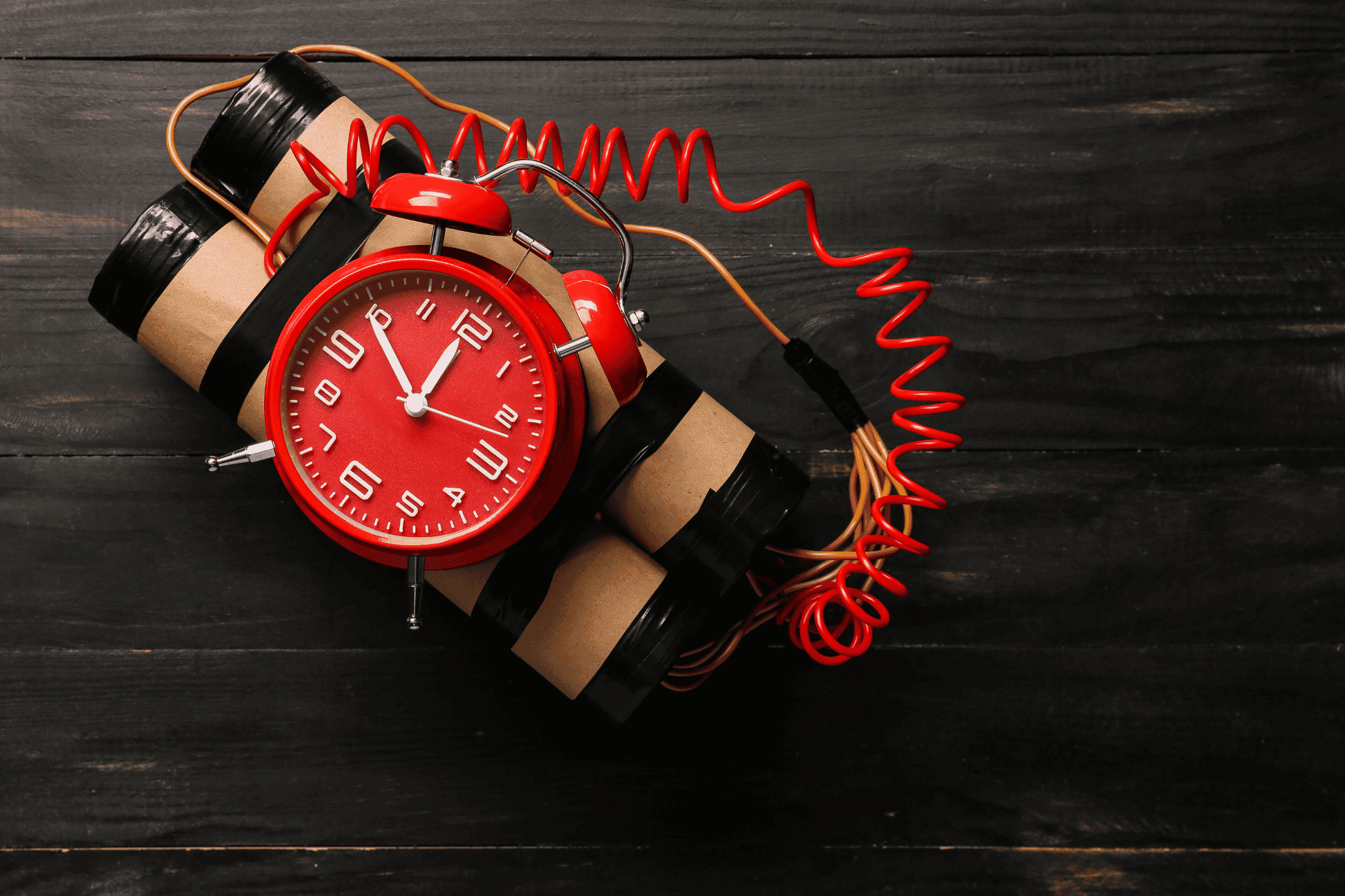 Stock image of dynamite with a timer, illustrating a bomb threat reported at a Cincinnati middle school.