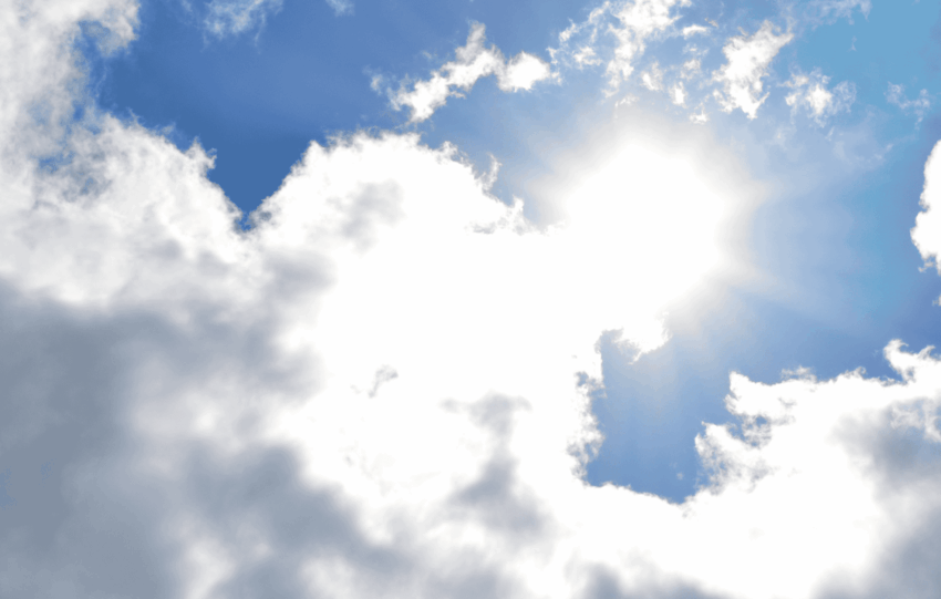 Blue sky with scattered clouds representing the Cincinnati weather forecast for January 12-18, 2026.