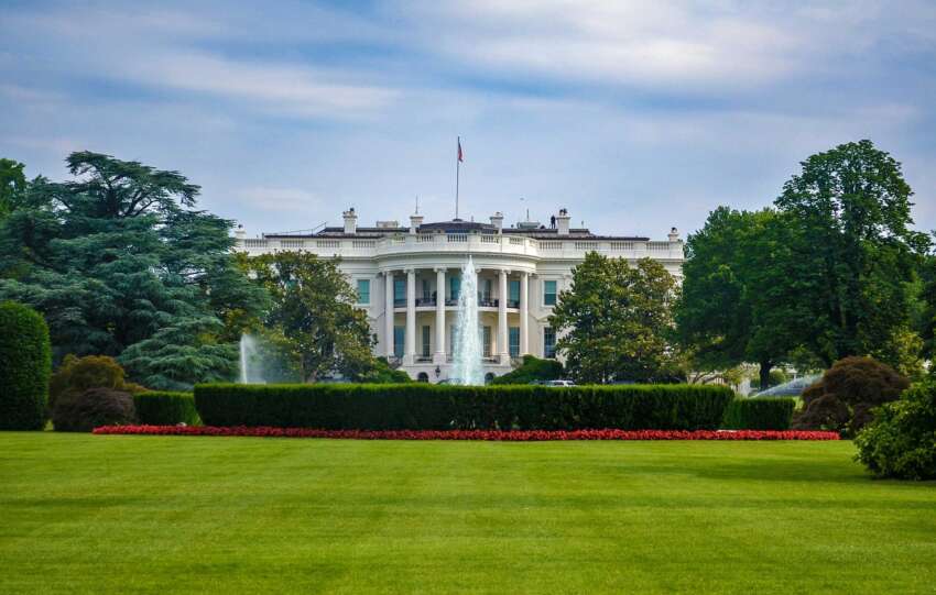 White House in Washington, D.C., as federal sanctuary policy funding changes are announced