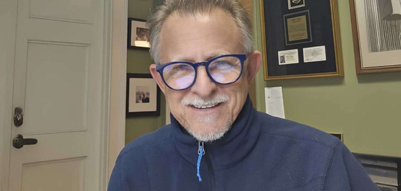 Todd Zinser recording Citizen Watchdog year-in-review podcast in Cincinnati