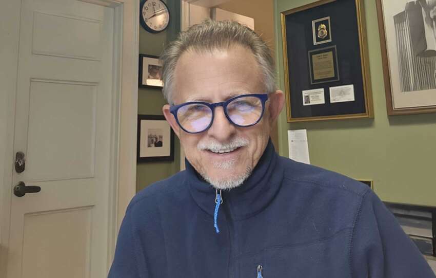 Todd Zinser recording Citizen Watchdog year-in-review podcast in Cincinnati