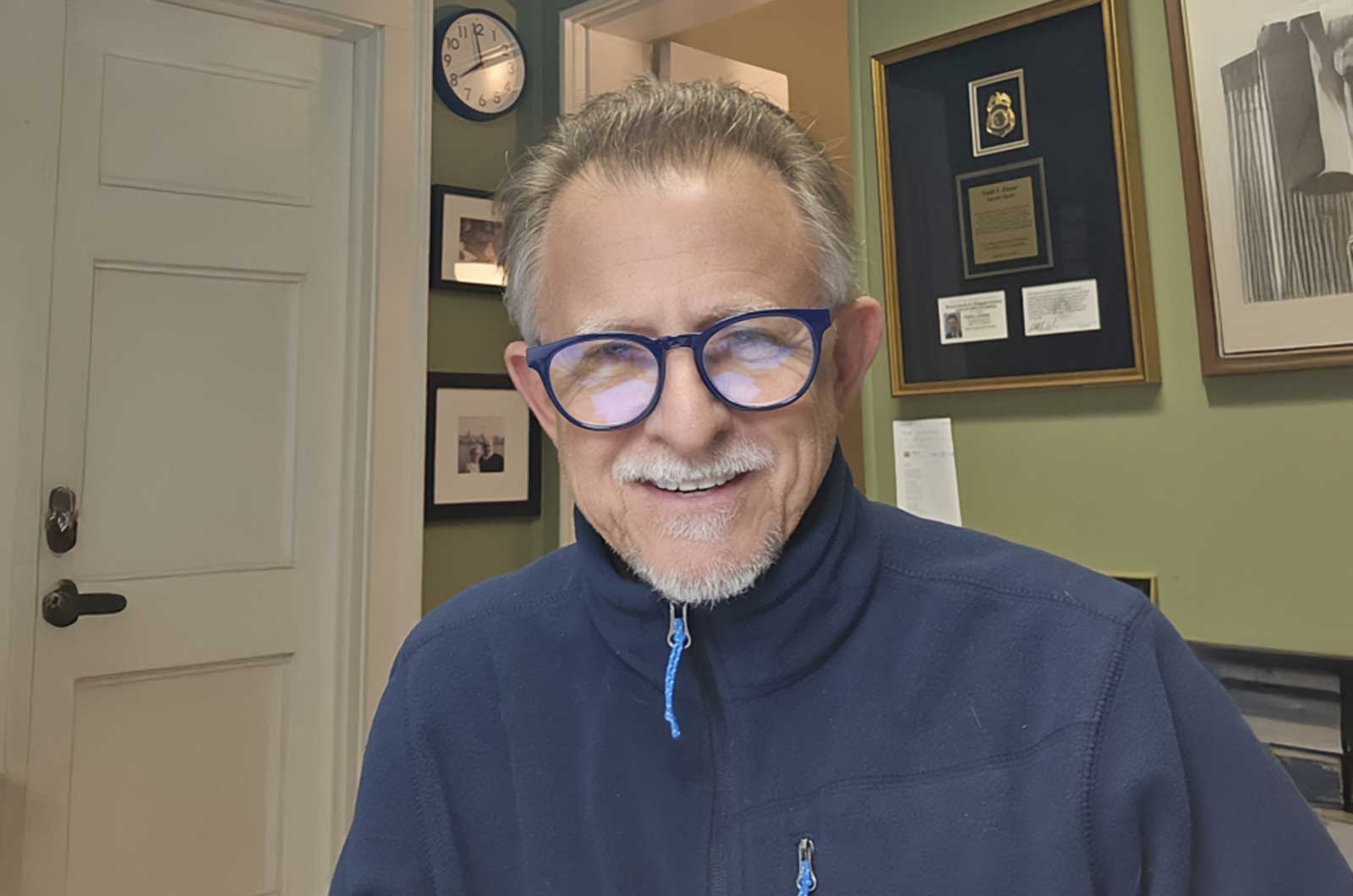 Todd Zinser recording Citizen Watchdog year-in-review podcast in Cincinnati