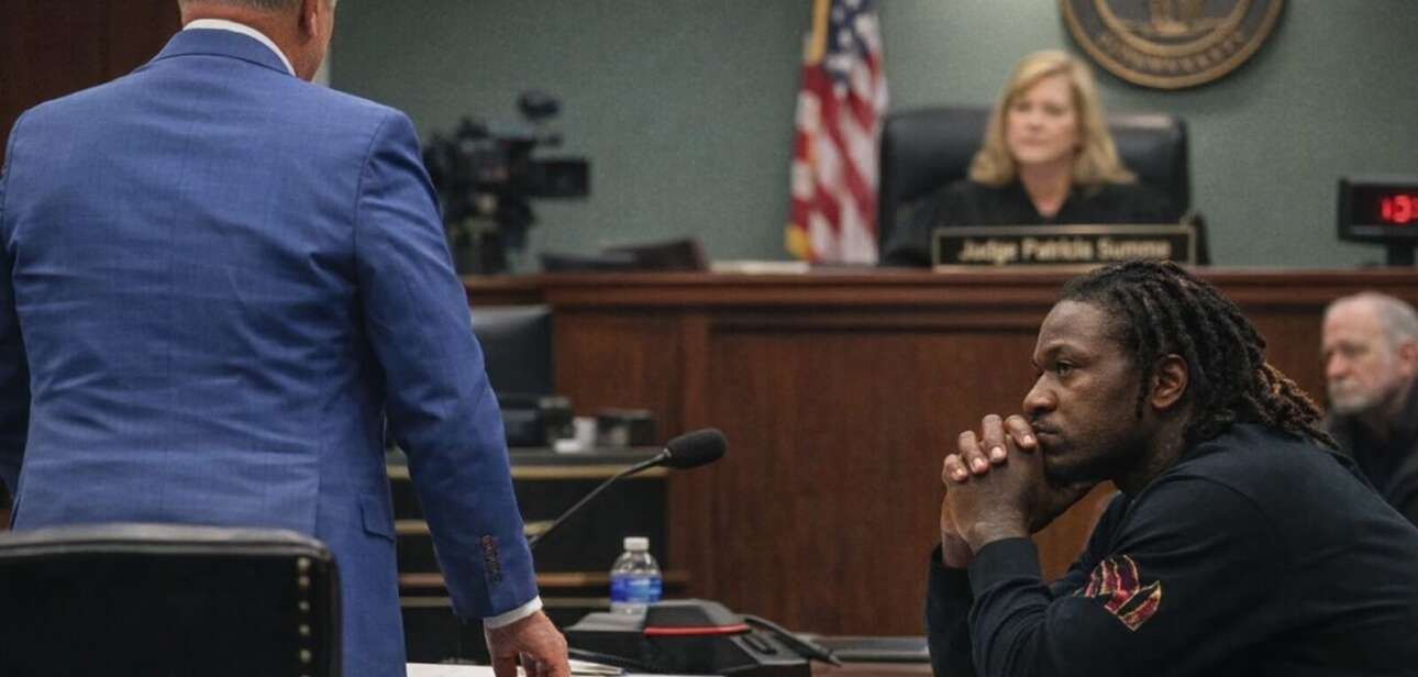 Pacman Jones sits in Kenton County courtroom during sentencing hearing in Covington Kentucky