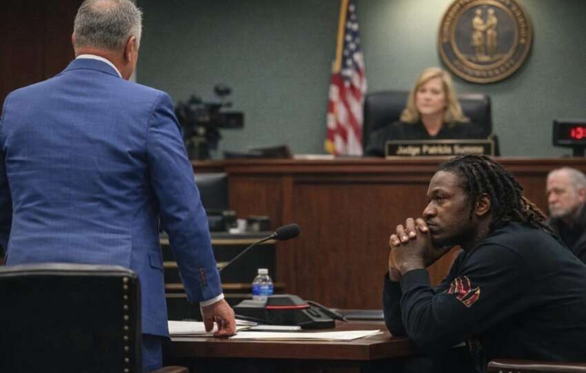 Pacman Jones sits in Kenton County courtroom during sentencing hearing in Covington Kentucky