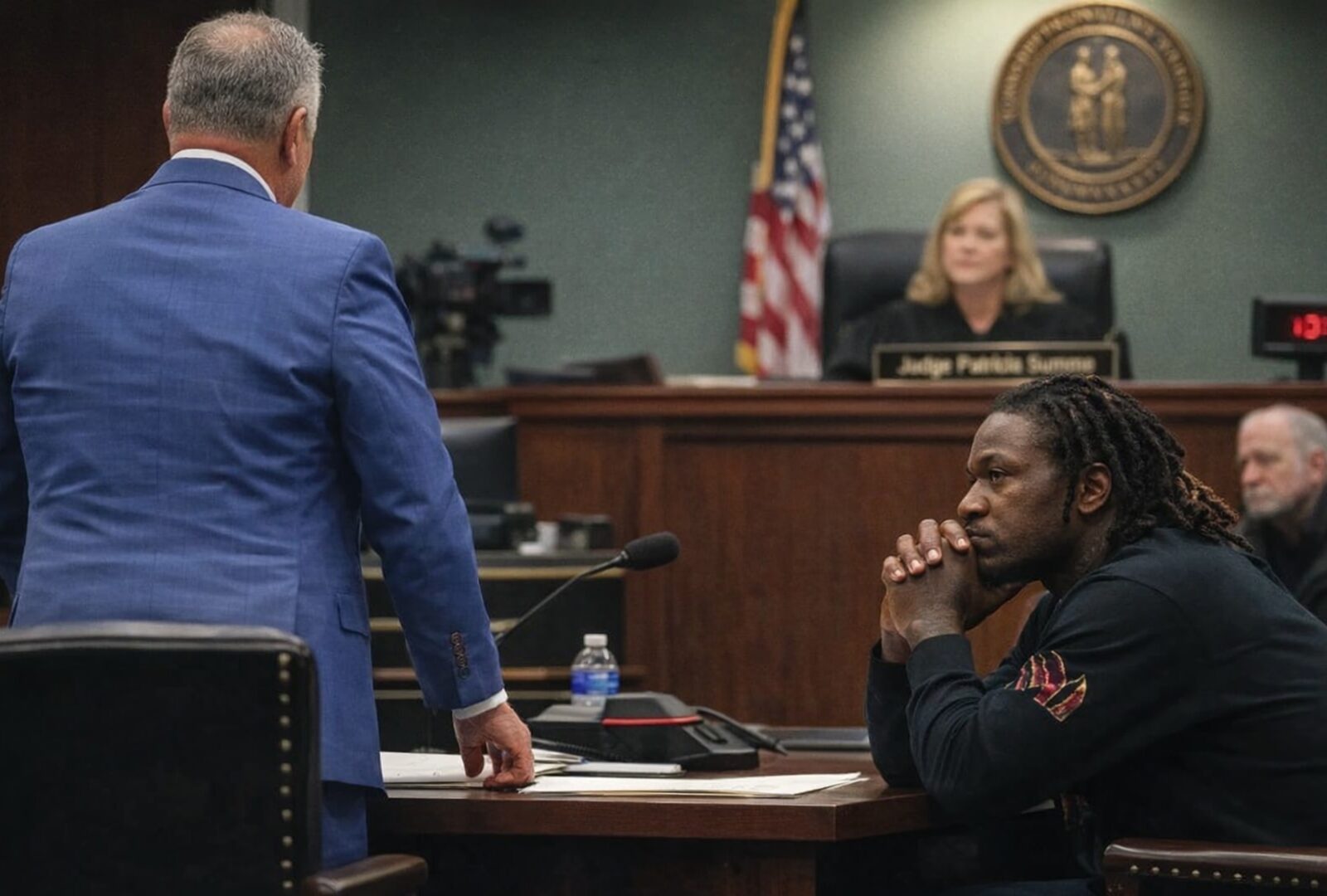 Pacman Jones sits in Kenton County courtroom during sentencing hearing in Covington Kentucky