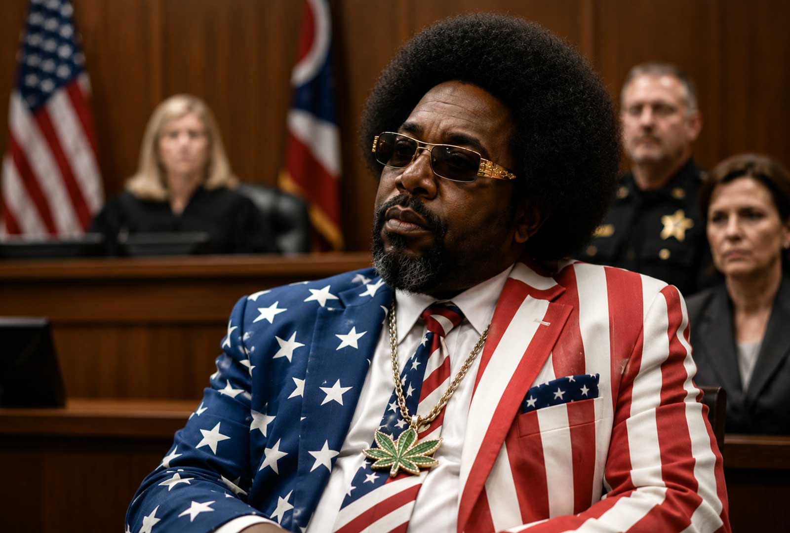Afroman in court during his 2026 Afroman free speech verdict trial in Adams County, Ohio