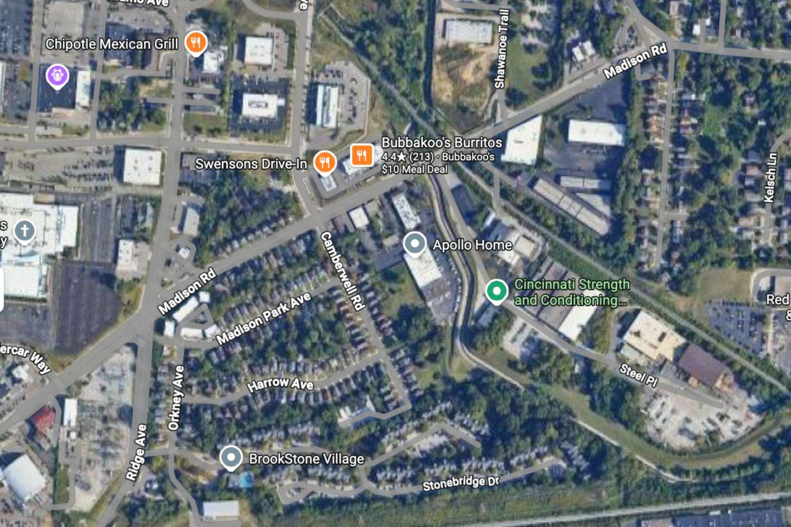 A map showing the estmiated 40 properties within the area that should be protected by the Madison Rd. flood gate.