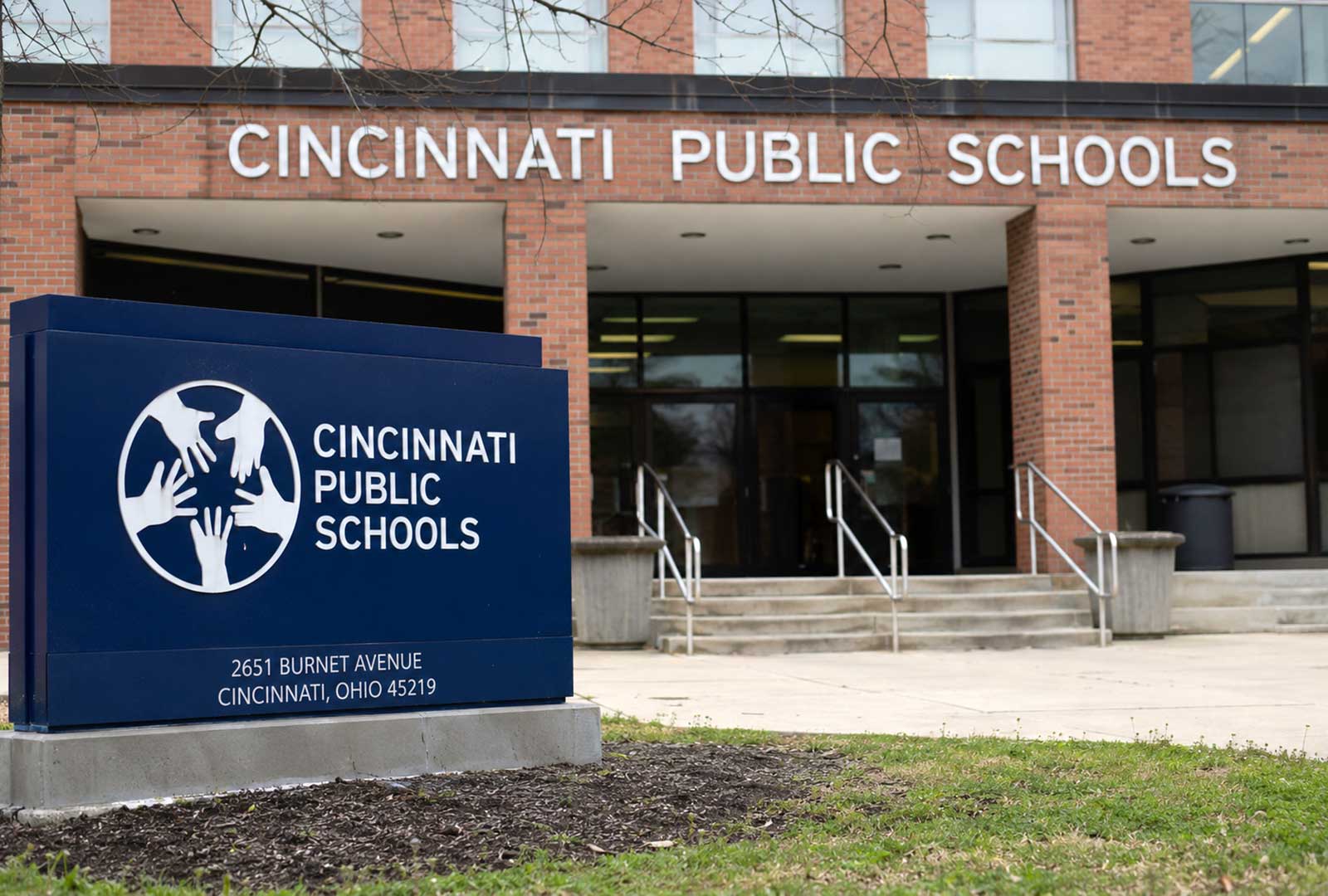 Cincinnati Public Schools headquarters ahead of the Aug. 3 board meeting on a proposed CPS levy reversal that could replace the district's earned income tax plan with a property tax measure.