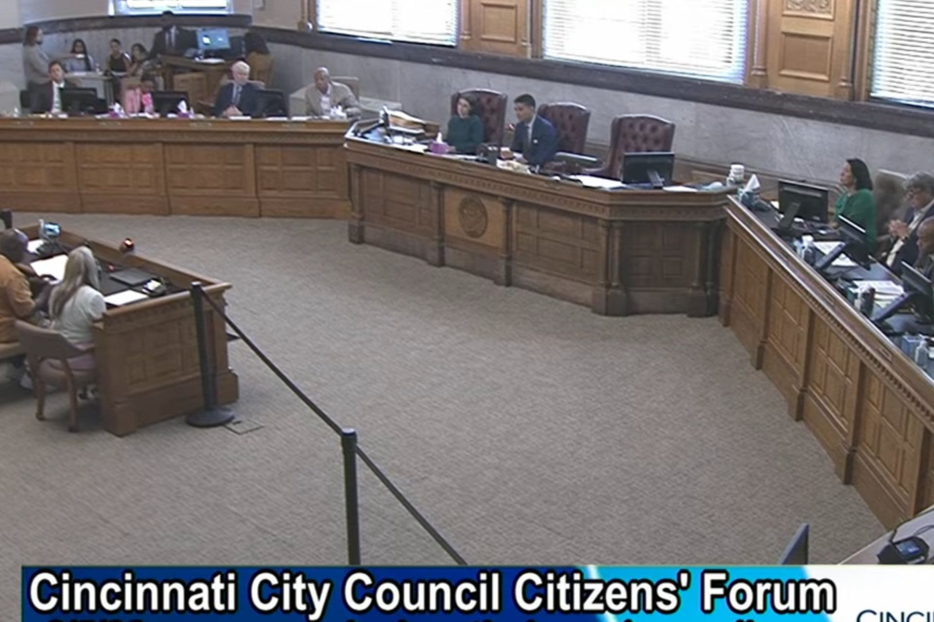 Cincinnati City Council chamber during a Citizens' Forum meeting